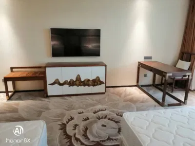 Alta calidad Blanco brillante moderno rápido muebles de habitación de hotel.