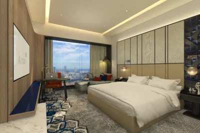 El dormitorio moderno de lujo del proyecto del hotel de la exportación china fija los muebles modificados para requisitos particulares de madera