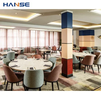 Custom Hotel Restaurant Muebles establece moderno 5 estrellas Salón de madera Mobiliario de restaurante para proyecto hotelero