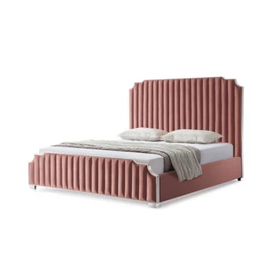  Moderno lujo cómodo dormitorio Mobiliario de Casa Apartamento Hotel cama Marco Cama doble tamaño queen de tela suave