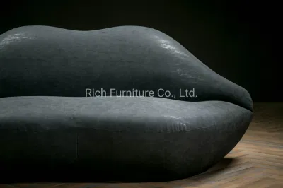 Sofá de cuero vintage negro de ocio de PU, muebles modernos para sala de estar y dormitorio.