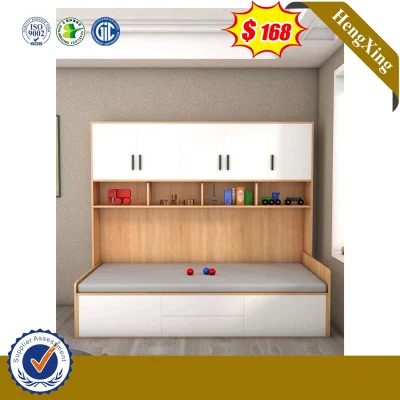 Moda niños Dormitorio Muebles de hogar armario armario solo el tamaño de los niños cama de madera