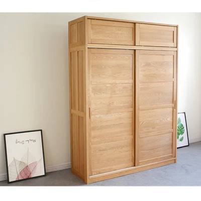 Armario de roble de la amortiguación de silenciosa riel de deslizamiento puerta corredera armarios Muebles de Dormitorio