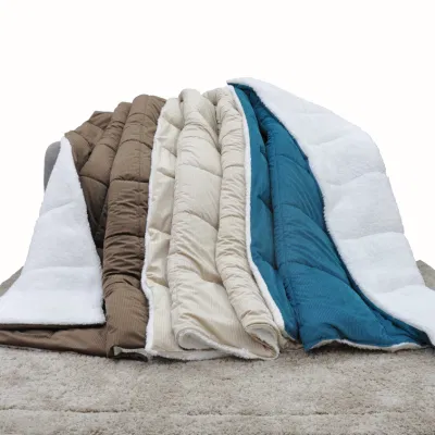 Peluche terciopelo estriada juego consolador Quilting banda 220gms de gramaje extra, Super suave cama acogedora establece