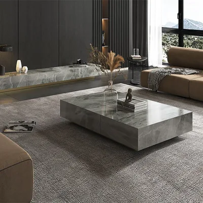  Muebles Diseño de fábrica Consola de TV italiana / Mesa de café Sintered Muebles de piedra para el salón