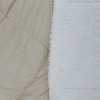 Peluche terciopelo estriada juego consolador Quilting banda 220gms de gramaje extra, Super suave cama acogedora establece