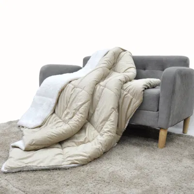 Peluche terciopelo estriada juego consolador Quilting banda 220gms de gramaje extra, Super suave cama acogedora establece