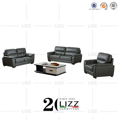 Mobiliario de sala de estar moderno sofá de cuero