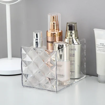  Organizador de escritorio para cosméticos Caja de maquillaje cepillos Comb almacenamiento Caja Soporte para organizador de cepillos de maquillaje de plástico transparente