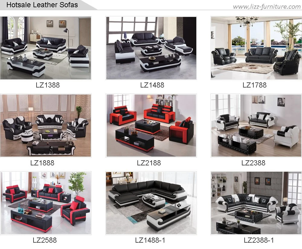 Living Room Furniture Modern Leather Sofa Set