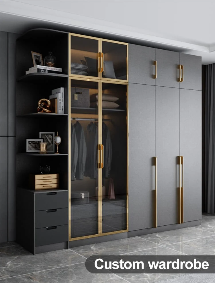 PA Wholesale Custom Bedroom Furniture Wooden Modular Modern Walk in Closet Design Bedroom Wardrobe