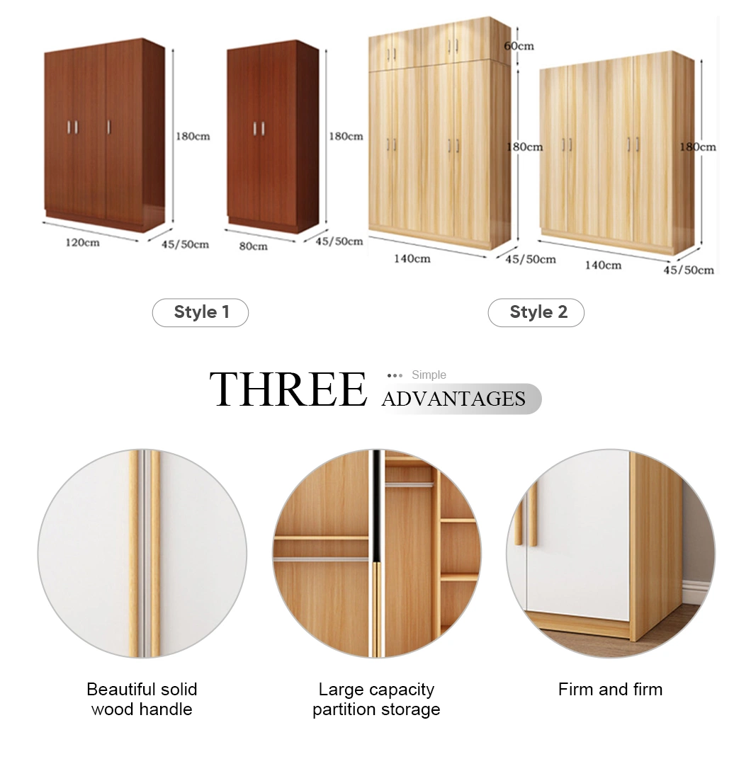 Wholesale High Quality Modern Wooden Hotel Wardrobe Furniture