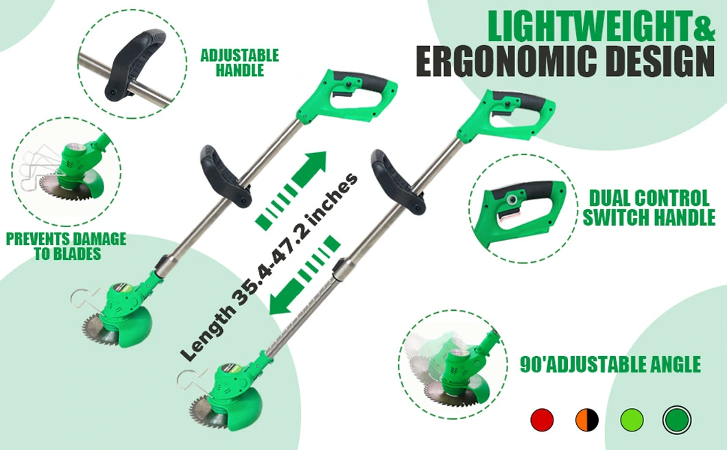 Electric Operating Cordless Lawn Brush Cutter 12V Lithium-Ion Battery Grass Trimmer