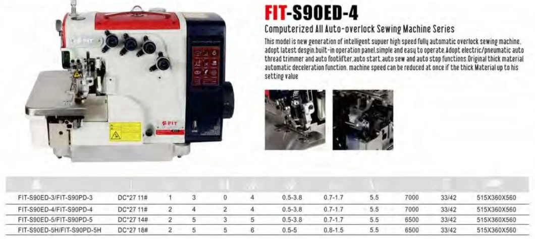 Fit-S90ED-4 Computerized All Auto-Overlock Sewing Machine Series