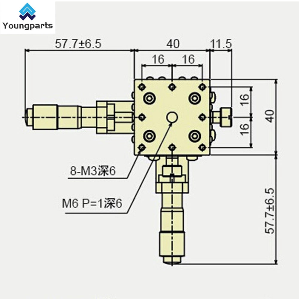 Youngparts Xyzr Axis Trimming Platform Cross Slide Guide Rail Manual Linear Stages Slipway