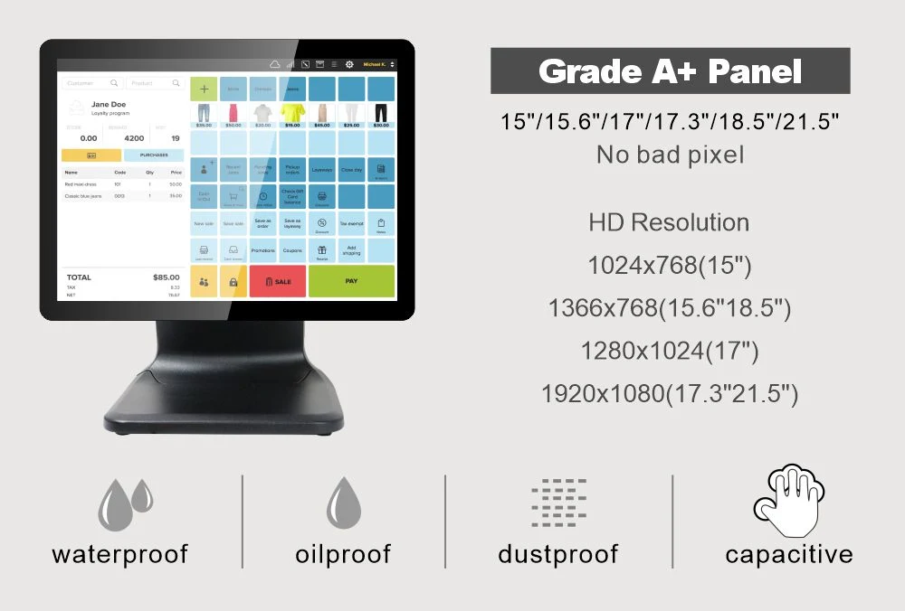 21.5inch Capacitive LED Touch Screen Waterproof Monitor