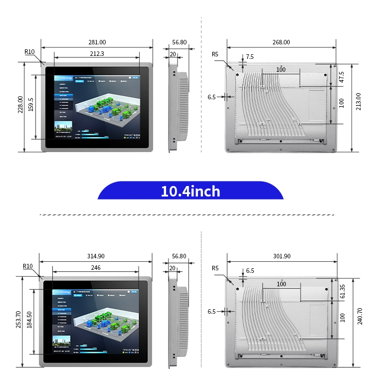 Industrial PC Panel Price Windows Android Linux 121 15.6 17 19 21.5 Inch Touch Panel Industrial PC Fanless Touch Screen Monitor IP65 Waterproof Industrial PC