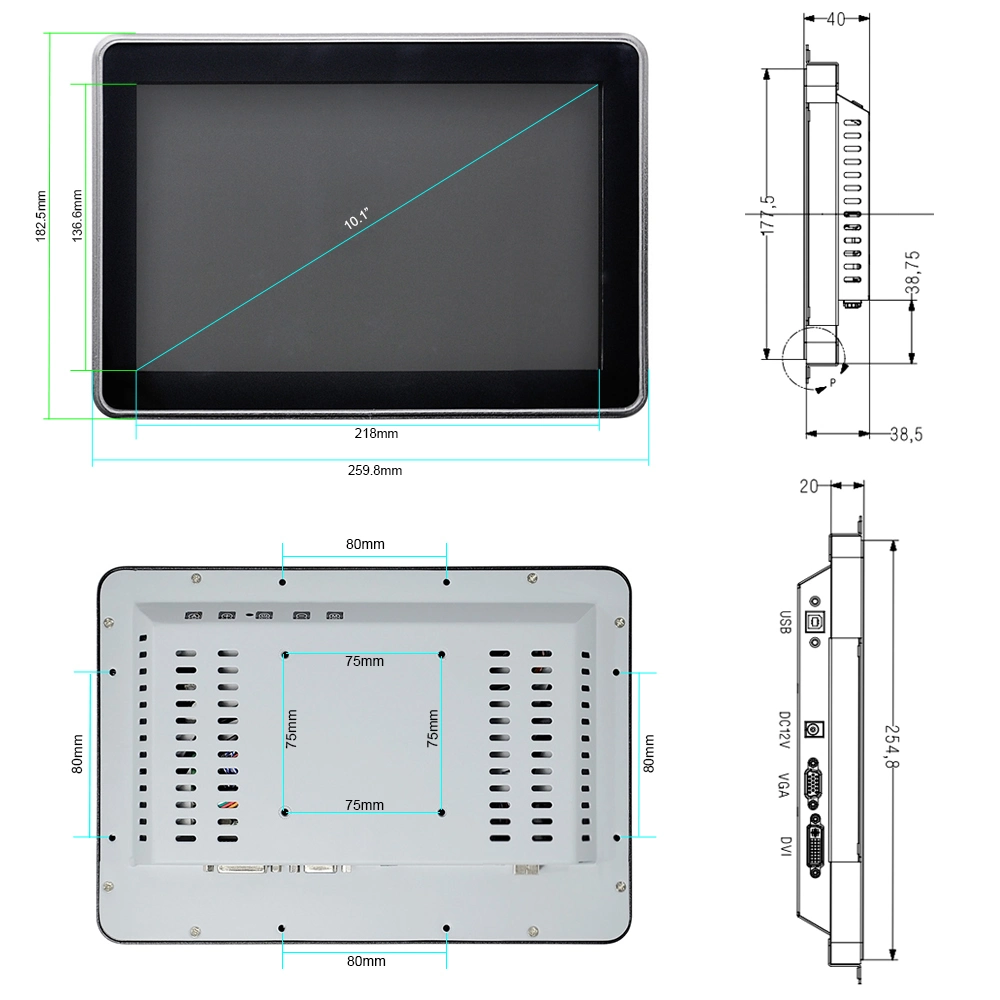 10.1&quot; High Brightness Capacitive Touch Display LCD Multi Touchscreen Display PC Monitor for Kiosk Computer