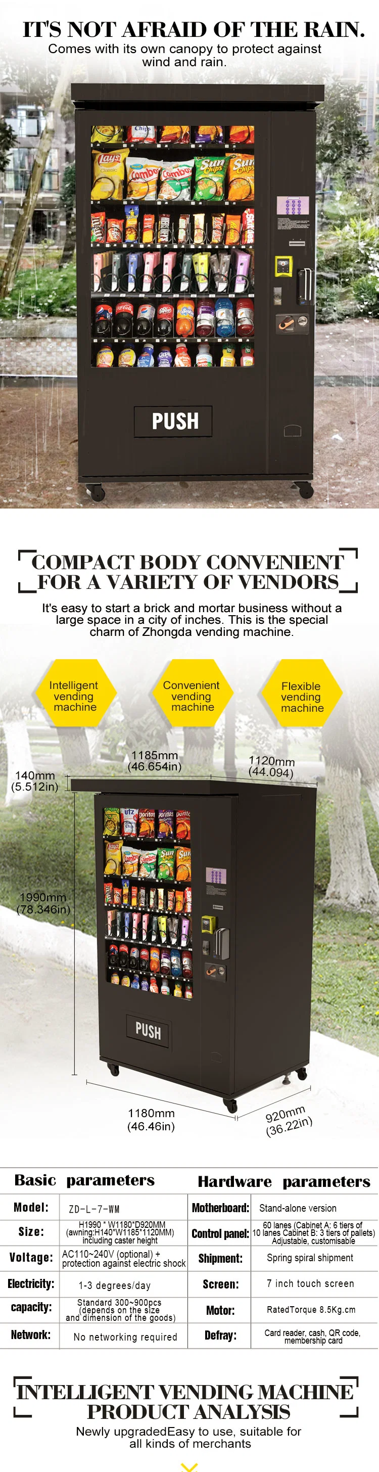 Snack and Drink Vending Machine Small Size Touch Screen