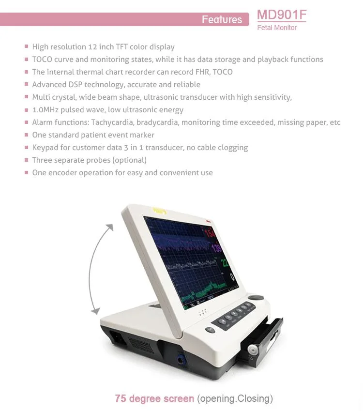 Meditech Heart Rate Fetal Monitor CE and ISO Approved with Large Color Screen