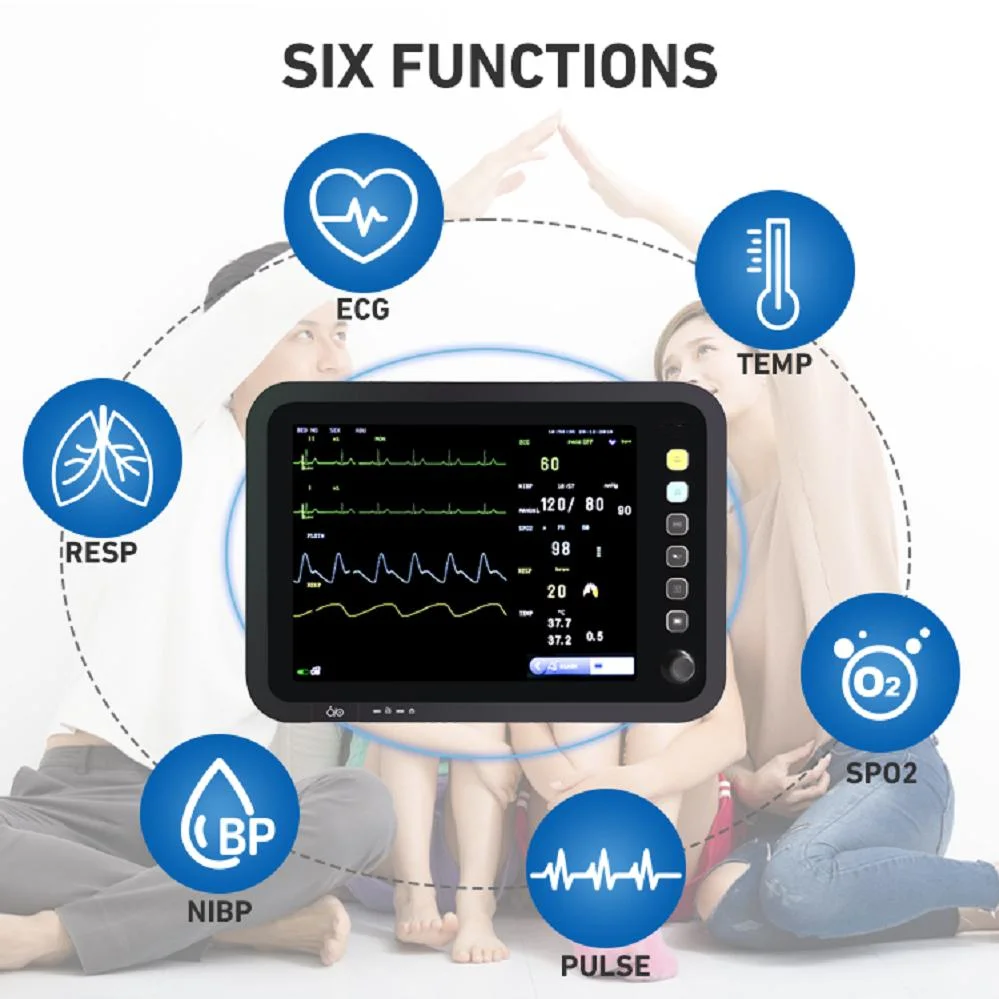 2024 New Portable 12.1inch Screen Patient Monitor for Hospital