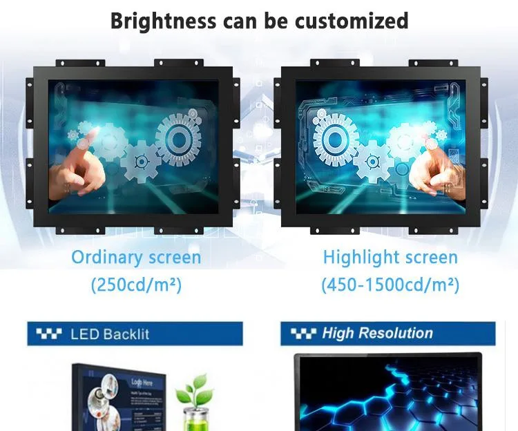 Hight Brightness Industrial Grade 15 Inch LCD Display Touch Screen Monitor