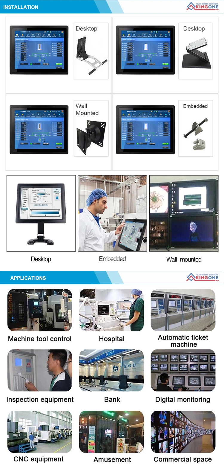 Capacitive Open Frame LCD Monitor Readable Window System 15 Inch IP65 Waterproof Android Industrial All in One Touch Screen