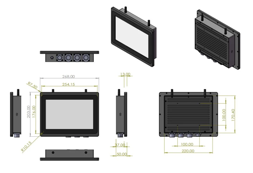 Industrial PC Panel Price Windows Android Linux 121 15.6 17 19 21.5 Inch Touch Panel Industrial PC Fanless Touch Screen Monitor IP65 Waterproof Industrial PC