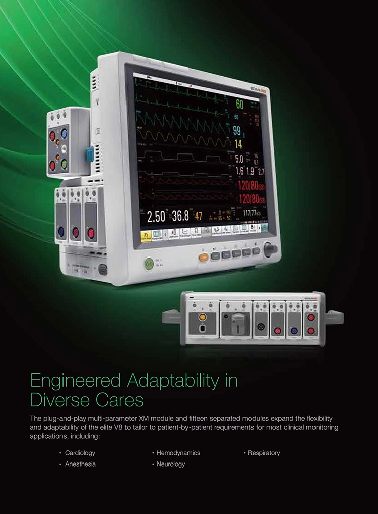 Modular Patient Monitor with 17 Inch Touch Screen Medical Equipment