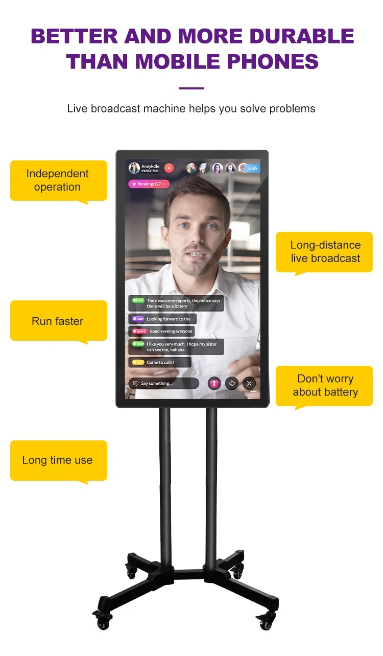 32/43/55 Inch High-Definition Touch Screen Streaming Mobile Live Broadcast Large Screen for Tiktok/ Facebook/Youtube/Instagram Network Anchor