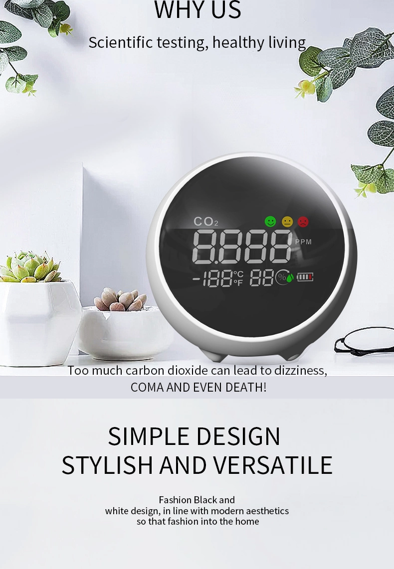 CO2 Sensor Outdoor Indoor Measure Air Quality Temperature Hummidty CO2 Gas Monitor