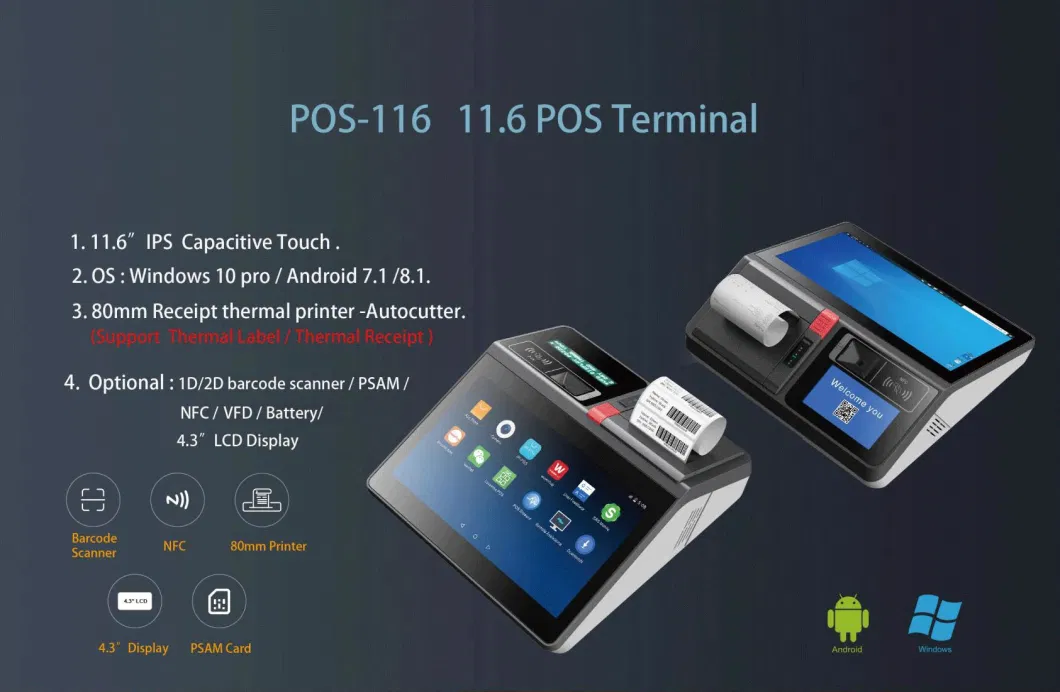 All-in-One POS System Touch Screen Win10 PRO Sdk