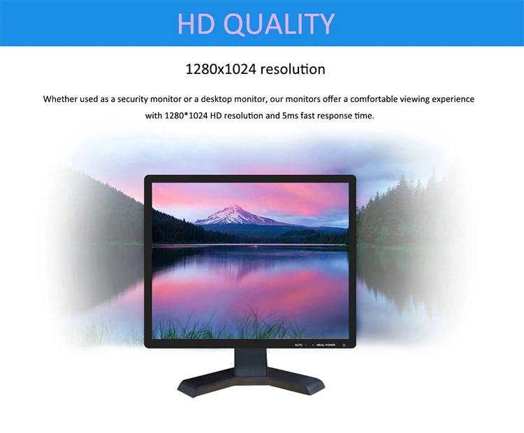 High Resolution 1280*1024p New Style 16: 10 CCTV Monitor 17 Inch