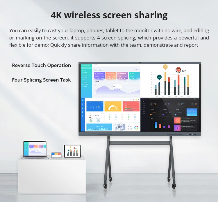 OEM ODM Big Size 86 100 Inch Educational Interactive Whiteboard Touch LCD Screen Smart Board