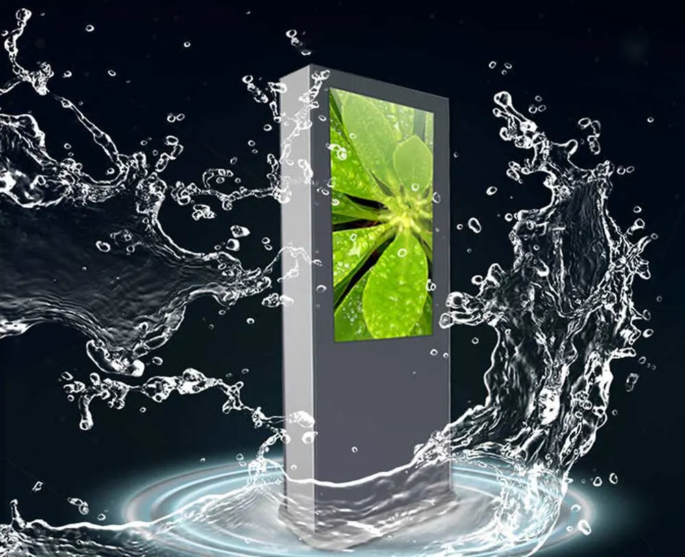 Outdoor Freestanding Advertising Kiosks Waterproof Touch Monitor