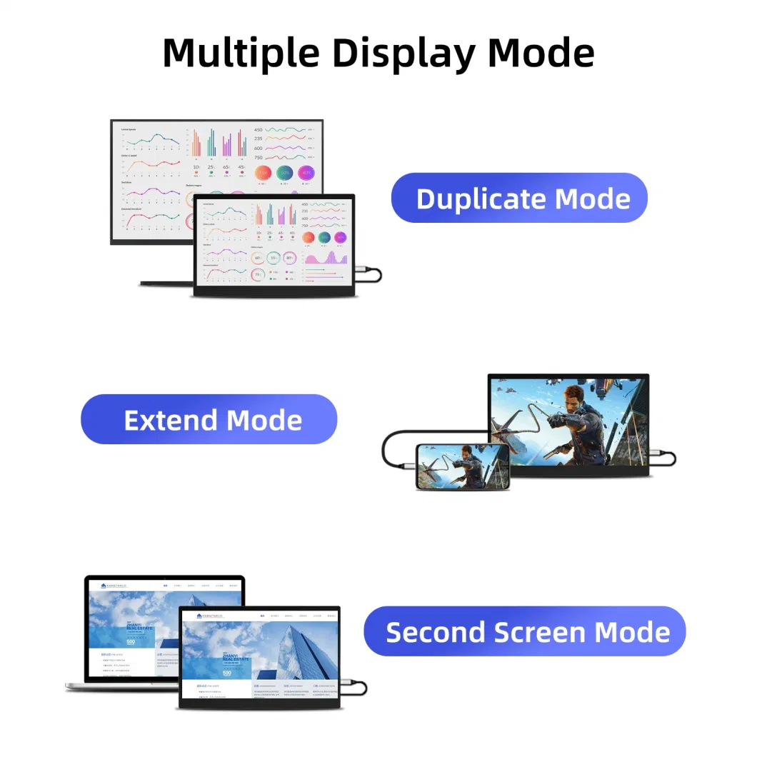 Manufacturer Ultra-Thin 15.6 Inch Extended Gaming Monitor Touch Screen Portable Monitors for Laptop with Stand