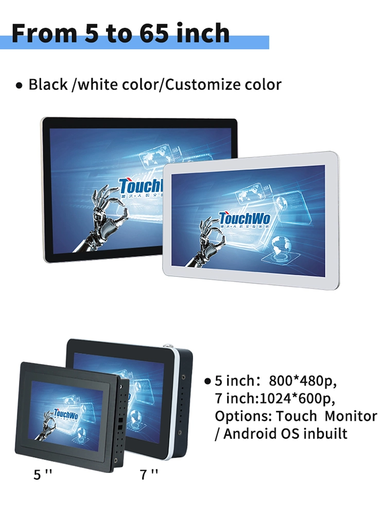 Touchwo LCD Monitor 10 15 Inch IP65 Capacitive Touch Screen LCD Computer Monitor 1080P Touchscreen Monitor