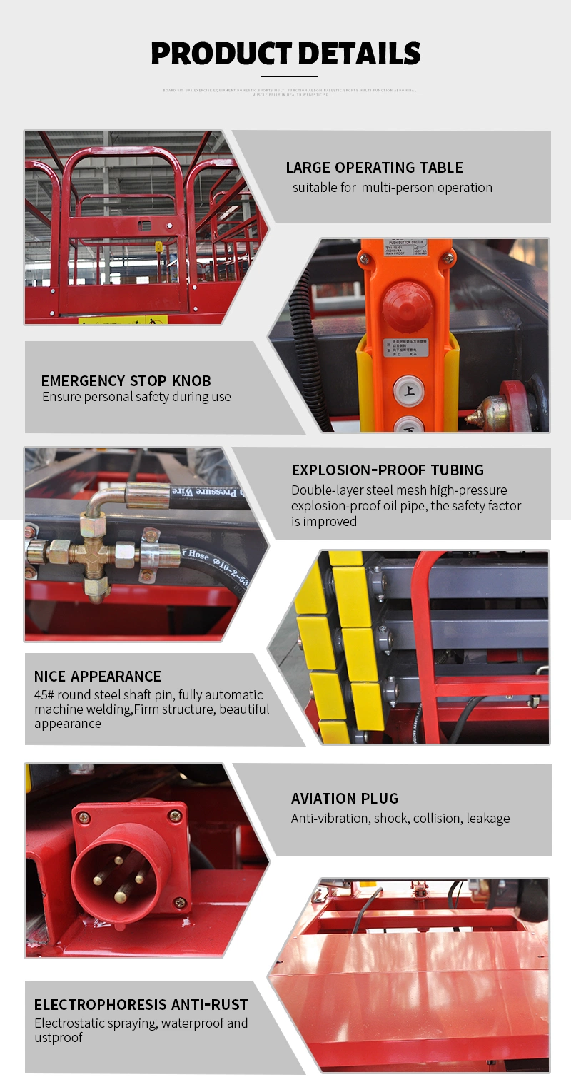 6m Hydraulic Portable Mobile Scissor Lifts Platform for Maintenance