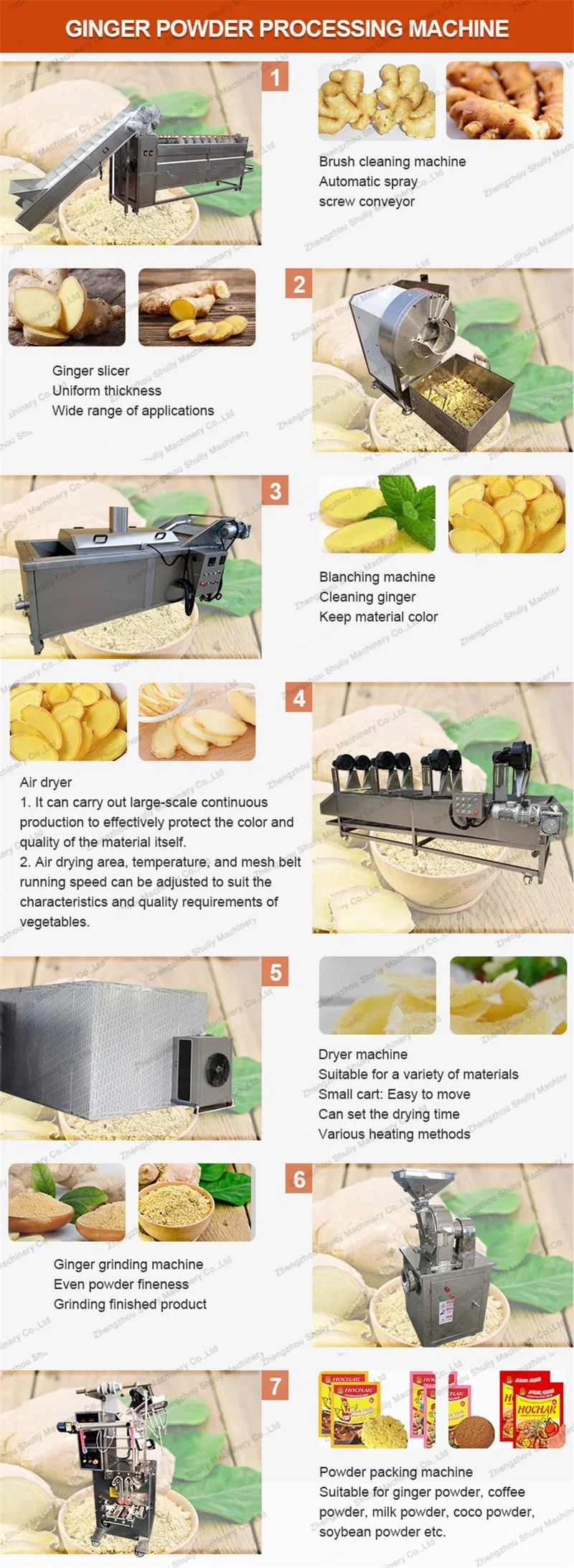 High Quality Ginger Powder Processing Line Production Line of Garlic Powder