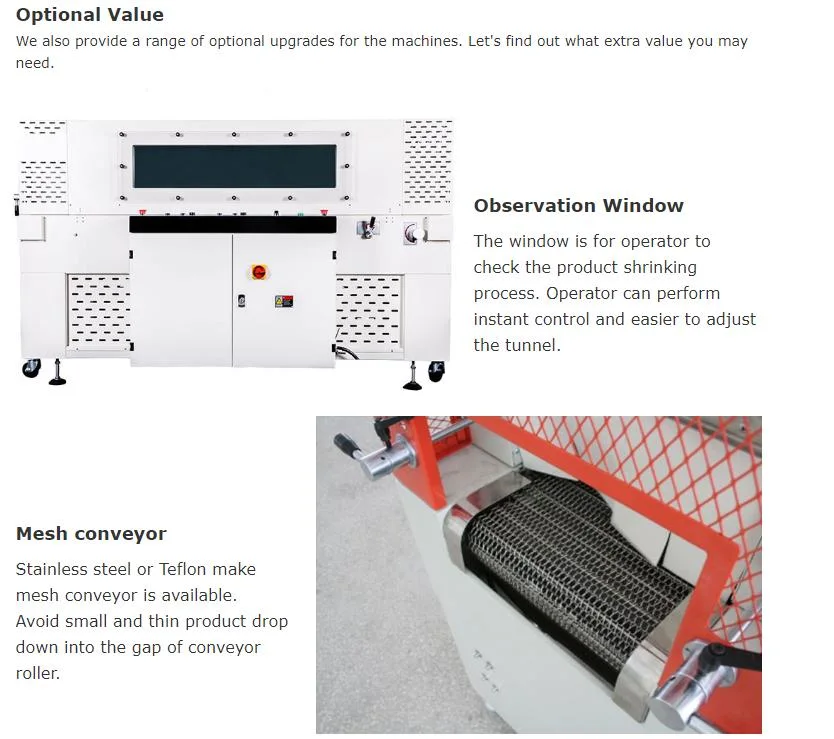 Shrink Tunnel with Window Automatic Sealers with Shrink Tunnel