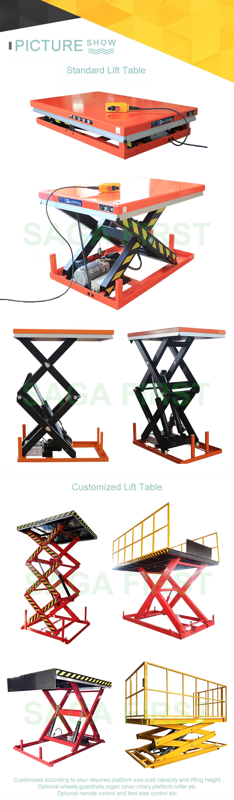 4m Lifting Height Electric Scissor Lift Table System