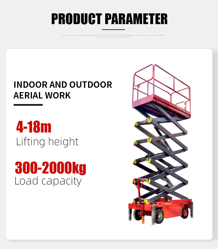 6m Hydraulic Portable Mobile Scissor Lifts Platform for Maintenance