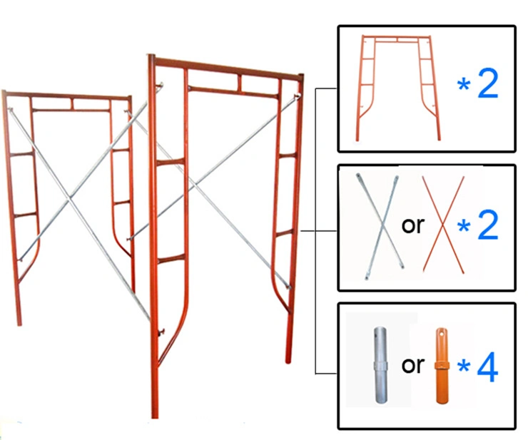 Galvanized Metal Climbing Scaffolding Ladder Frame