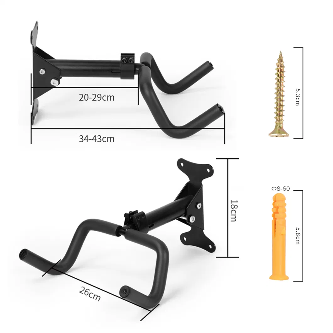 Bicycle Wall Mount Mountain Double Hook Trailer Frame Foldable