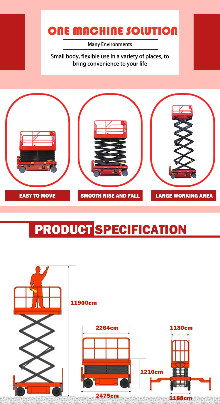 Aerial Work Electric Hydraulic Platform Desktop Elevator Self Mini Scissor Elevator Lift Diesel Tracked Scissor Lift