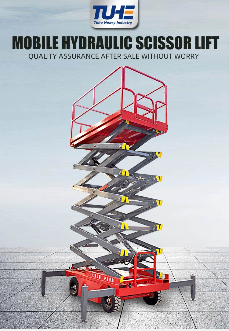 6m Hydraulic Portable Mobile Scissor Lifts Platform for Maintenance