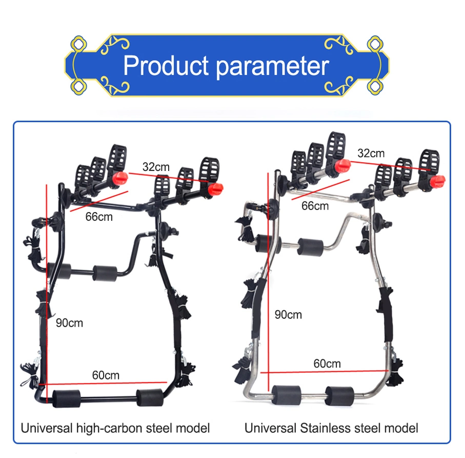 Big Universal Iron 3 Bicycle Car Carrier Rear Mount Bike Rack