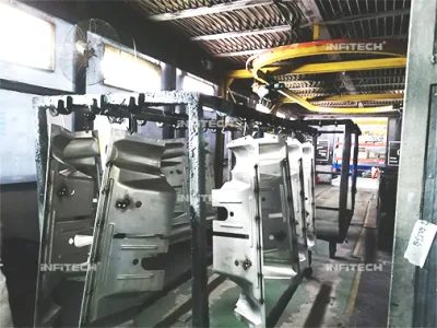 Línea de pintura de equipos de revestimiento industrial con sistema transportador automático