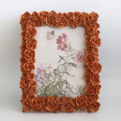 Flor texturizada hecha a mano con resina de pared de tablero de gancho de Easel Marco de fotos