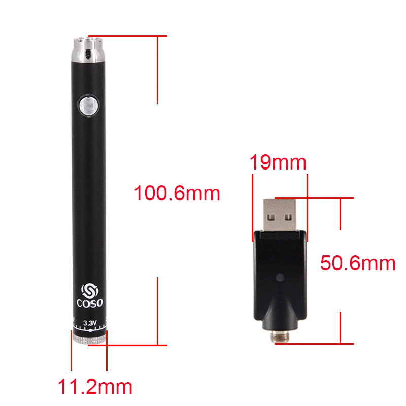 Custom Logo Coso Twist Preheat Vape Pen Battery for 510 Thread Atomizer/Cartridge/Tank